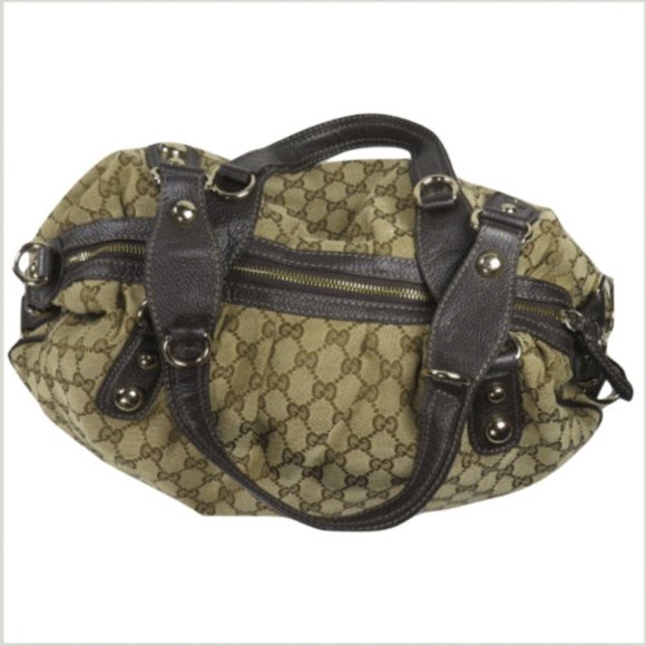 GUCCI Womens Sukey Handbag Bag Tote Purse Guccissima Logo Italy Monogram Vintage - Picture 3 of 14